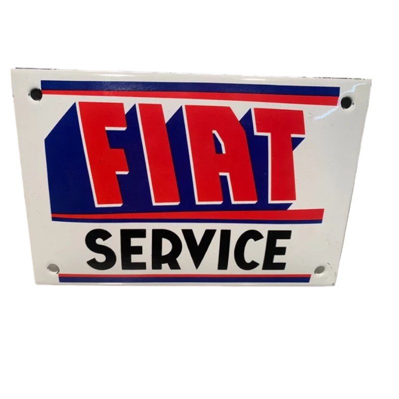 Vintage Italian Fiat Service Advertising Sign, 1980s