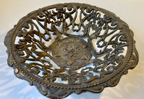 Vintage Italian Filigree Bowl in Brass-LCR-1279393