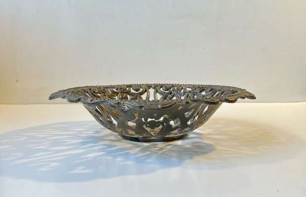 Vintage Italian Filigree Bowl in Brass-LCR-1279393