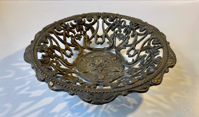 Vintage Italian Filigree Bowl in Brass-LCR-1279393