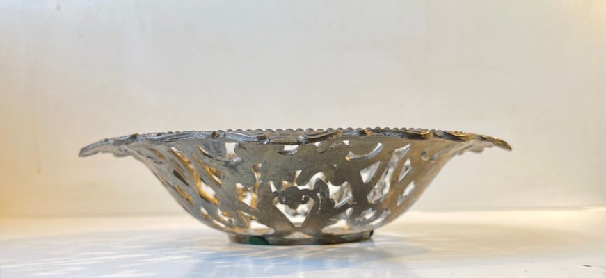 Vintage Italian Filigree Bowl in Brass-LCR-1279393