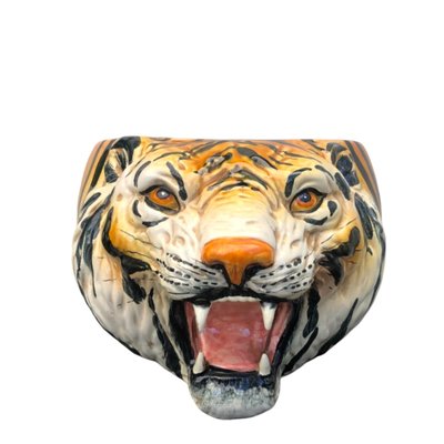 Vintage Italian Flower Pot in Shape of Tiger-TCS-2036671