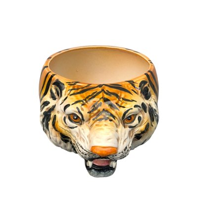 Vintage Italian Flower Pot in Shape of Tiger-TCS-2036671