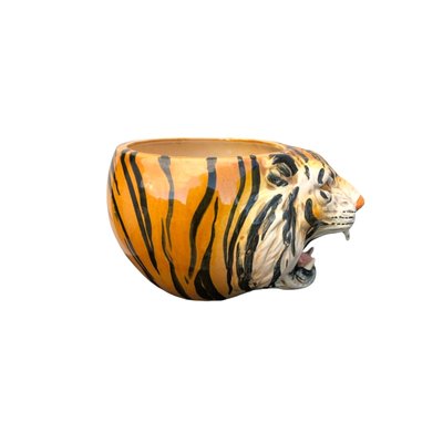 Vintage Italian Flower Pot in Shape of Tiger-TCS-2036671