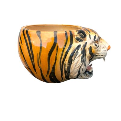 Vintage Italian Flower Pot in Shape of Tiger-TCS-2036671