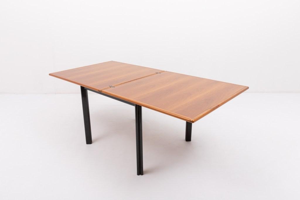 Vintage Italian Foldable Walnut Dining Table, 1980s