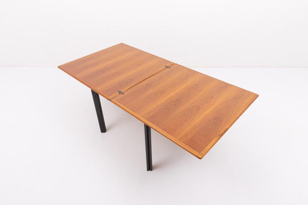 Vintage Italian Foldable Walnut Dining Table, 1980s