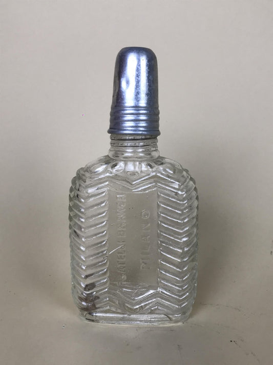 Vintage Italian Fratelli Branca Glass Flask with Aluminum Cup, 1950s