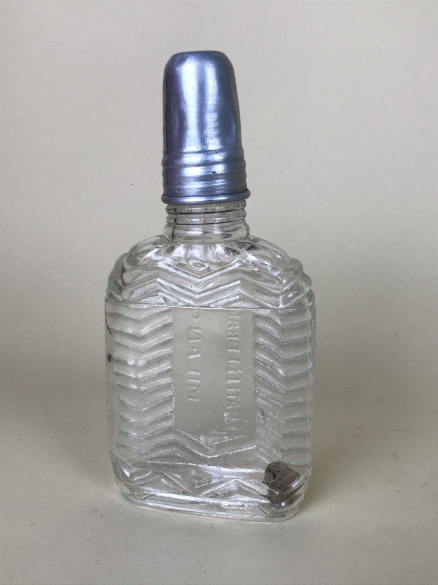 Vintage Italian Fratelli Branca Glass Flask with Aluminum Cup, 1950s