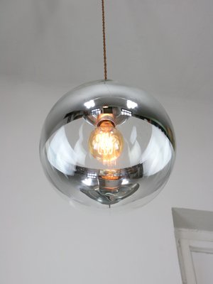 Vintage Italian Glass & Chrome Sphere Ceiling Lamp, 1990s-HGJ-1723258