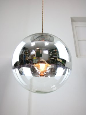 Vintage Italian Glass & Chrome Sphere Ceiling Lamp, 1990s-HGJ-1723258