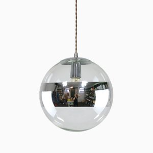 Vintage Italian Glass & Chrome Sphere Ceiling Lamp, 1990s-HGJ-1723258