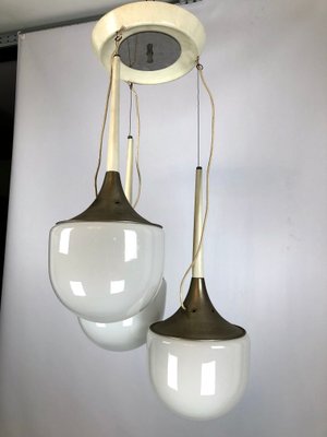 Vintage Italian Glass & Metal Ceiling Lamp from Esperia, 1970s-OT-885117