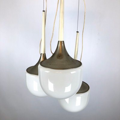 Vintage Italian Glass & Metal Ceiling Lamp from Esperia, 1970s-OT-885117