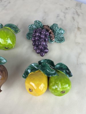 Vintage Italian Glazed Terracotta Fruit, 1980s, Set of 5-YST-1768909