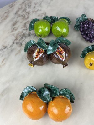 Vintage Italian Glazed Terracotta Fruit, 1980s, Set of 5-YST-1768909