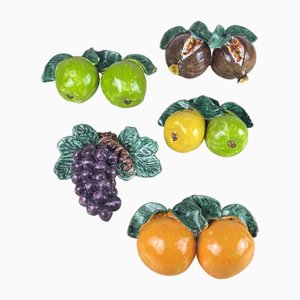 Vintage Italian Glazed Terracotta Fruit, 1980s, Set of 5-YST-1768909