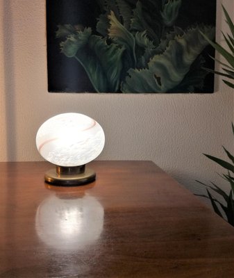 Vintage Italian Globe Bedside Light in Murano Glass with Swirl Pattern, 1970s-NKJ-1295676