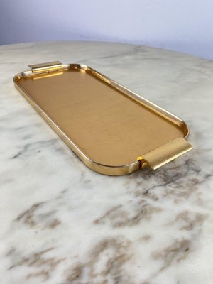 Vintage Italian Golden Aluminum Tray, 1960-YST-1816640