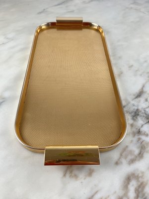 Vintage Italian Golden Aluminum Tray, 1960-YST-1816640