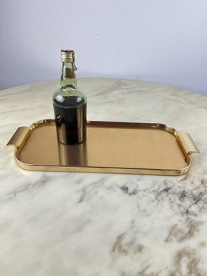 Vintage Italian Golden Aluminum Tray, 1960-YST-1816640