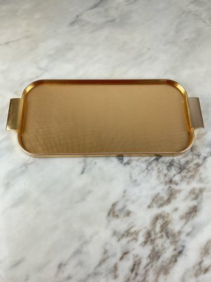 Vintage Italian Golden Aluminum Tray, 1960-YST-1816640