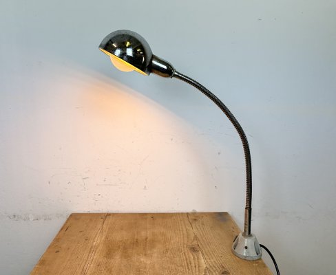 Vintage Italian Gooseneck Table Lamp in Chrome, 1960s-CGF-1720933