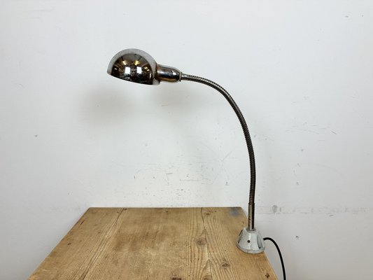 Vintage Italian Gooseneck Table Lamp in Chrome, 1960s-CGF-1720933