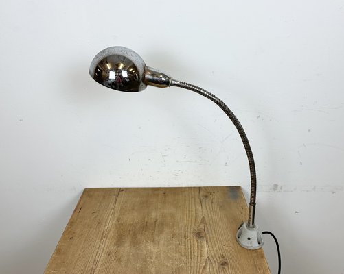 Vintage Italian Gooseneck Table Lamp in Chrome, 1960s-CGF-1720933