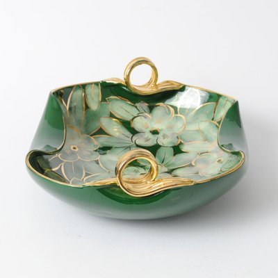 Vintage Italian Green Ceramic Bowl, 1950s-IXK-950019