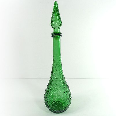 Vintage Italian Green Glass Genie Bottle, 1950s-GIW-1719287