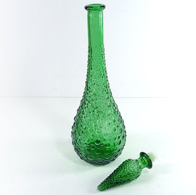 Vintage Italian Green Glass Genie Bottle, 1950s-GIW-1719287