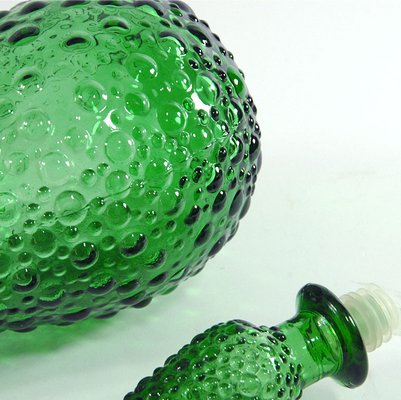 Vintage Italian Green Glass Genie Bottle, 1950s-GIW-1719287