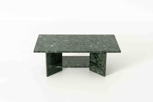 Vintage Italian Green Marble Coffee Table, 1980s-UQV-1357470