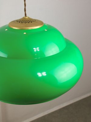 Vintage Italian Green Pool Table Lamp in Brass and Plastic-HGJ-1783535