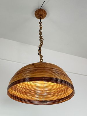 Vintage Italian Hanging Lamp in Bamboo and Rattan, 1960s-YST-1723762