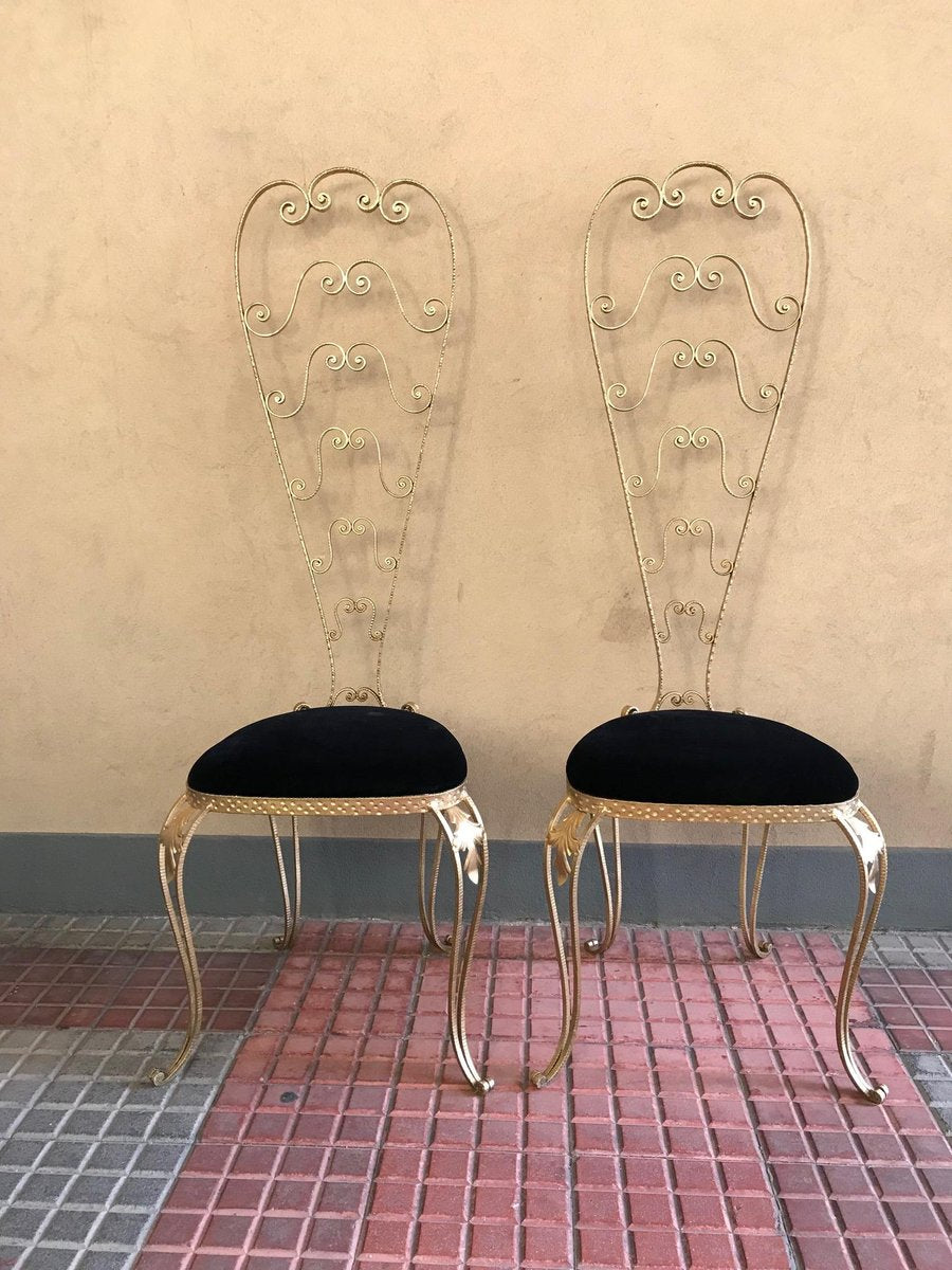 Vintage Italian High-Back Chairs by Pierluigi Colli, Set of 2