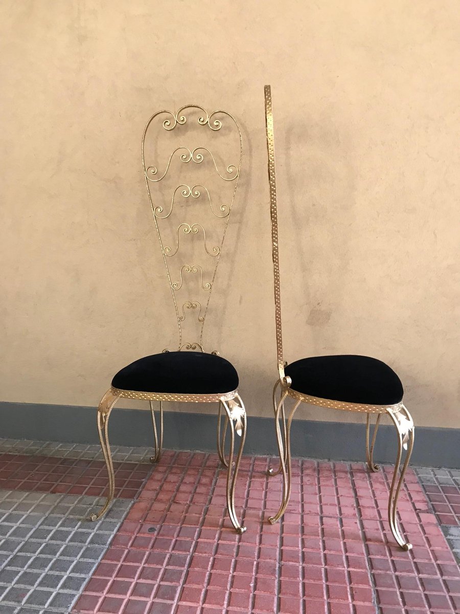 Vintage Italian High-Back Chairs by Pierluigi Colli, Set of 2