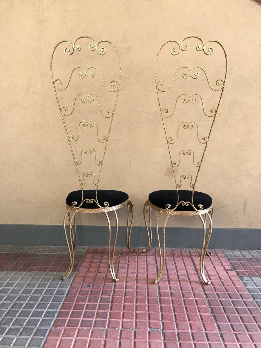 Vintage Italian High-Back Chairs by Pierluigi Colli, Set of 2