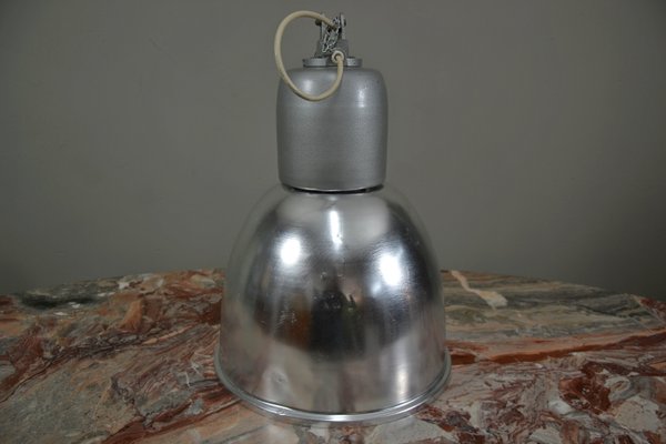 Vintage Italian Industrial Aluminum and Metal Lamp, 1970s-QZZ-1126362