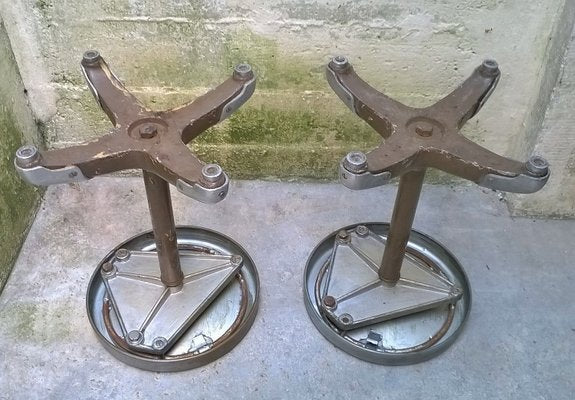 Vintage Italian Industrial Metal Stools, 1930s, Set of 2-EI-483777