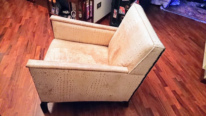 Vintage Italian Leather Armchair, 1930s-NA-604659