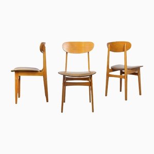 Vintage Italian Leatherette Dining Chairs, Set of 3-HGJ-1251280