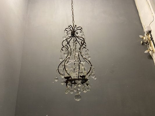 Vintage Italian Light Pendant with Murano Glass Drops-JJC-1289072