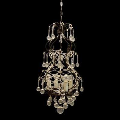 Vintage Italian Light Pendant with Murano Glass Drops-JJC-1289072