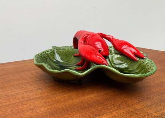 Vintage Italian Lobster Pottery Bowl Sculpture-UAH-951405