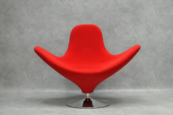 Vintage Italian Lounge Chair in Red Fabric-HDZ-1754218