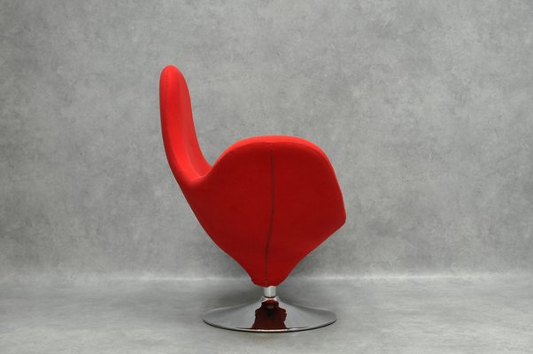 Vintage Italian Lounge Chair in Red Fabric-HDZ-1754218