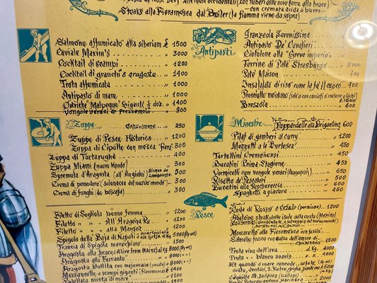 Vintage Italian Menu Card Poster, 1960s-LCR-1100410