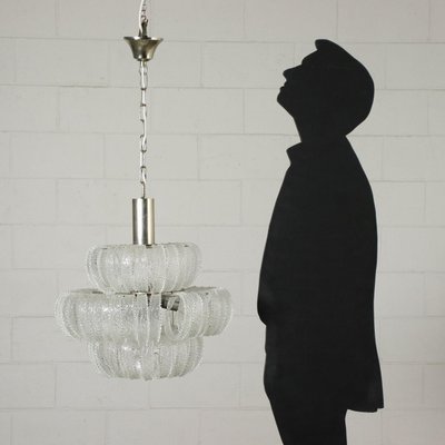 Vintage Italian Metal & Glass Ceiling Lamp-VMM-1029976